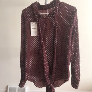 Zara polka dot blouse